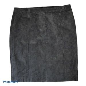NWOT! Della Spiga Italy gray corduroy skirt 14
